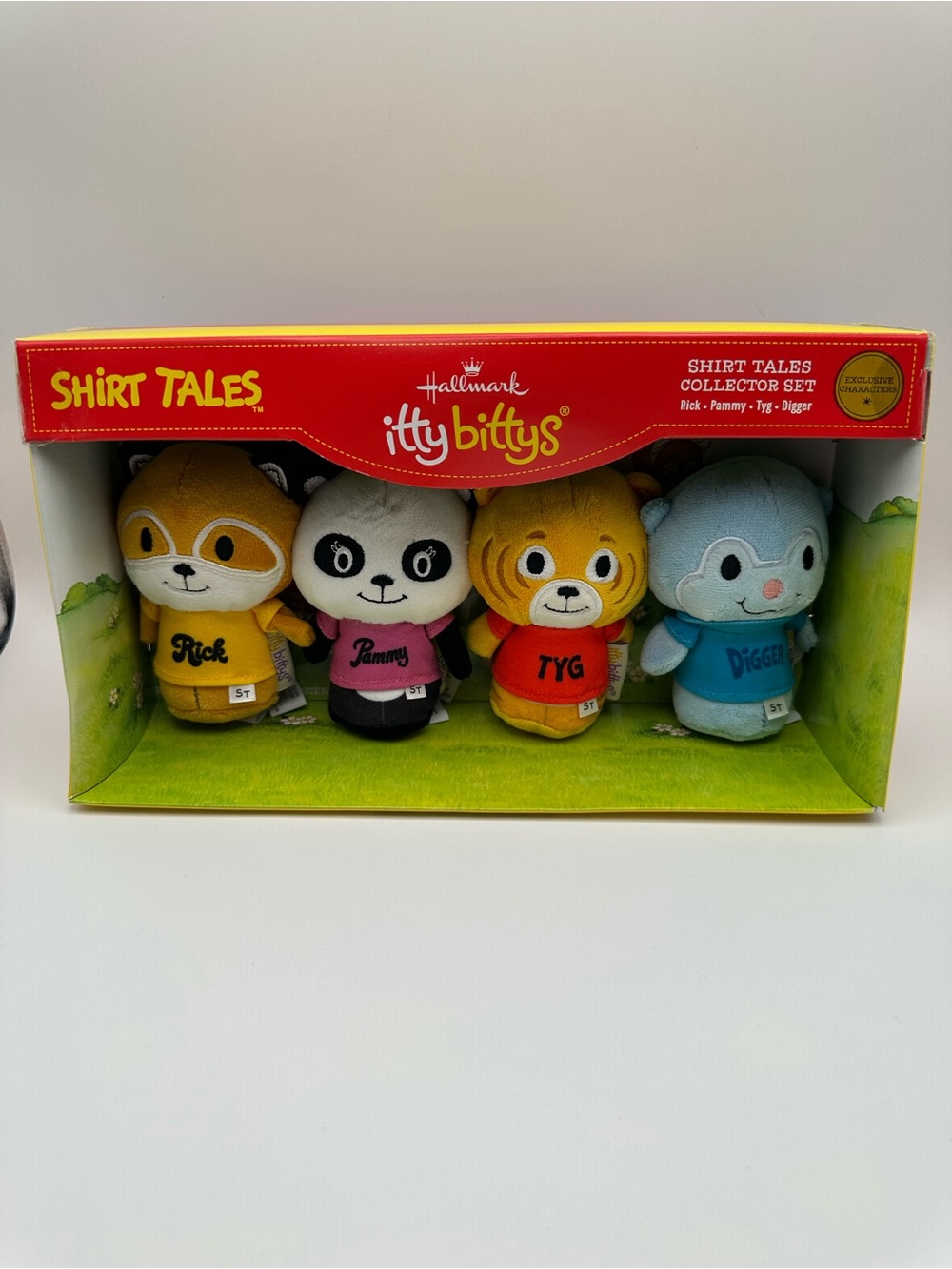 Hallmark itty bittys Shirt Tales Four-Pack in Yellow, Black, Orange, Blue